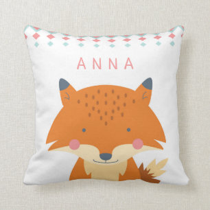 Coussin personnalisé de renard mou