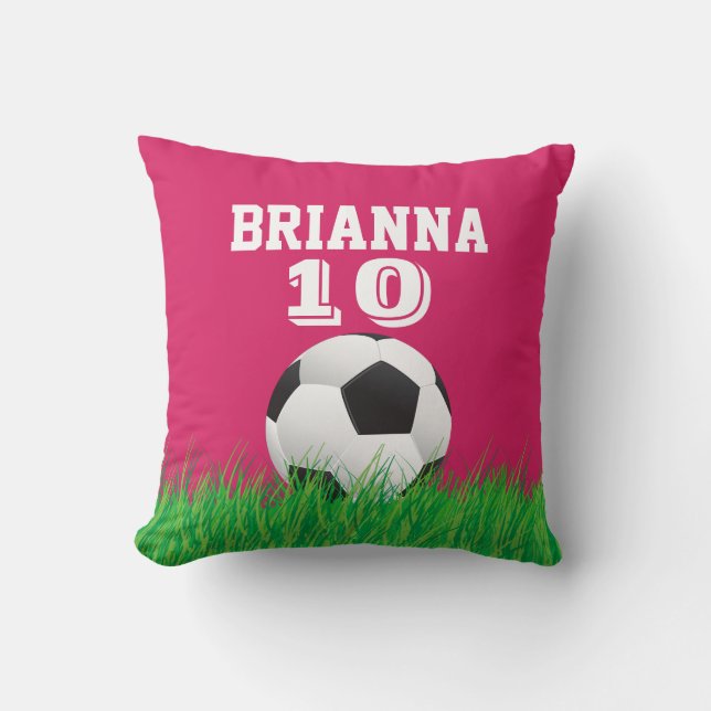 Coussin personnalisé de rose de boule du football (Recto)
