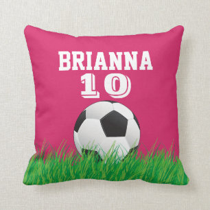 Coussin personnalisé de rose de boule du football