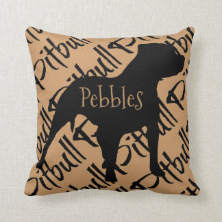 Coussin personnalisé de silhouette de chien Pitbul