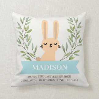 Coussin personnalisé des statistiques de naissance