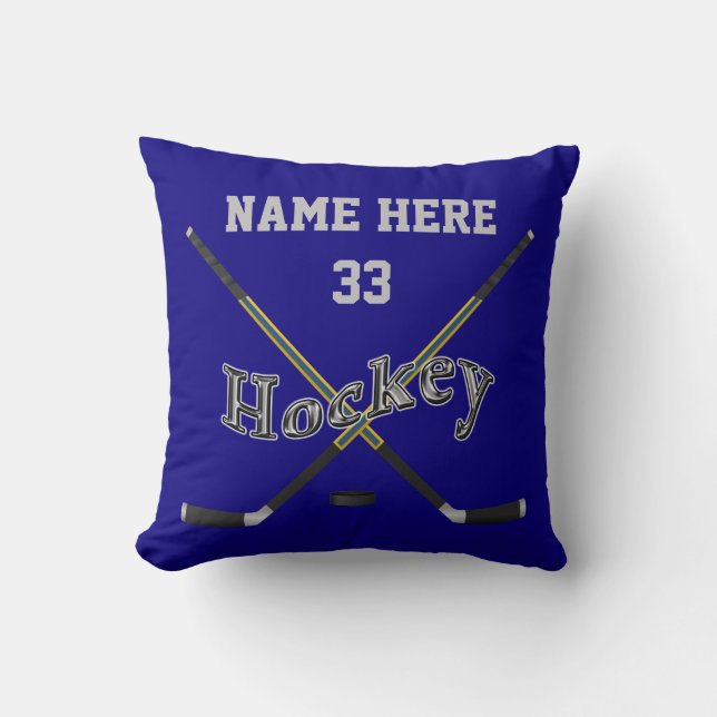Coussin personnalisé d'hockey, votre TEXTE et (Recto)