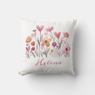 Coussin Personnalisé élégant rose floral rose