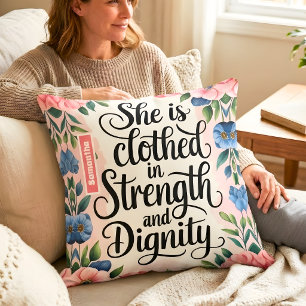 Coussin Personnalisé Elle est revêtue de force Chrétien