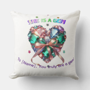 Coussin Personnalisé Elle Est Un Bijou Cadeau De Pierre Pr