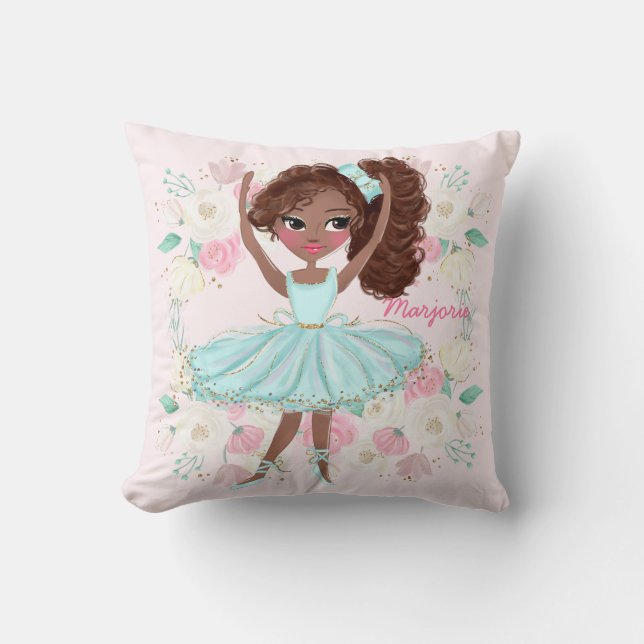 Coussin Personnalisé Ethnic Ballerina Pink Floral (Recto)