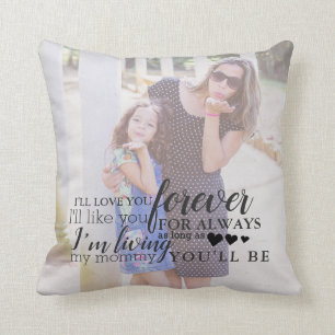 Coussin Personnalisé Fête des Mères Fille Photo Citation C