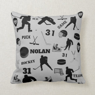 coussin personnalisé fou de HOCKEY