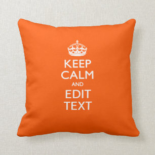 Coussin Personnalisé GARDEZ le CALME votre décor d'orang