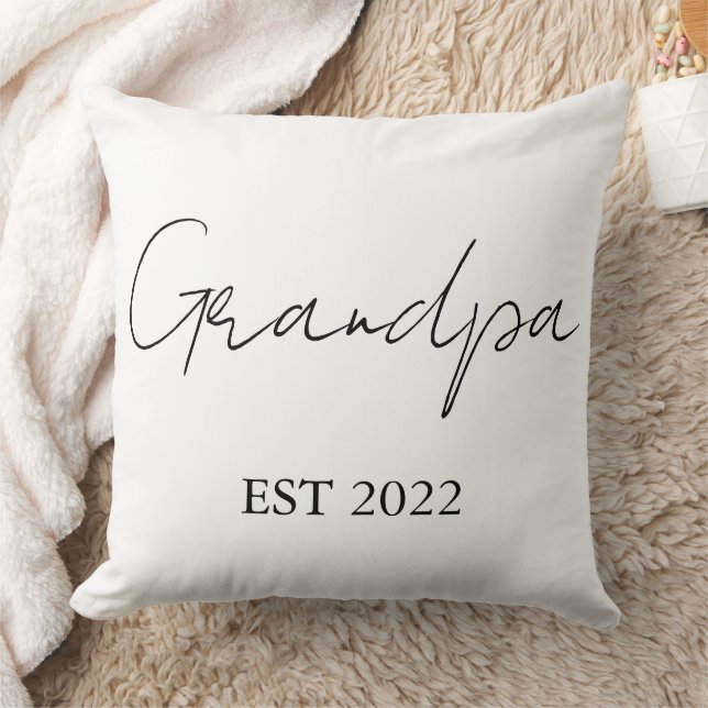Coussin Personnalisé "Grandpa Est. [Année]" - (Couverture)