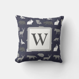 Coussin Personnalisé - Gris Woodland Créatures Motif