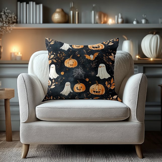 Coussin personnalisé Halloween – Citrouilles, fant (Créateur téléchargé)