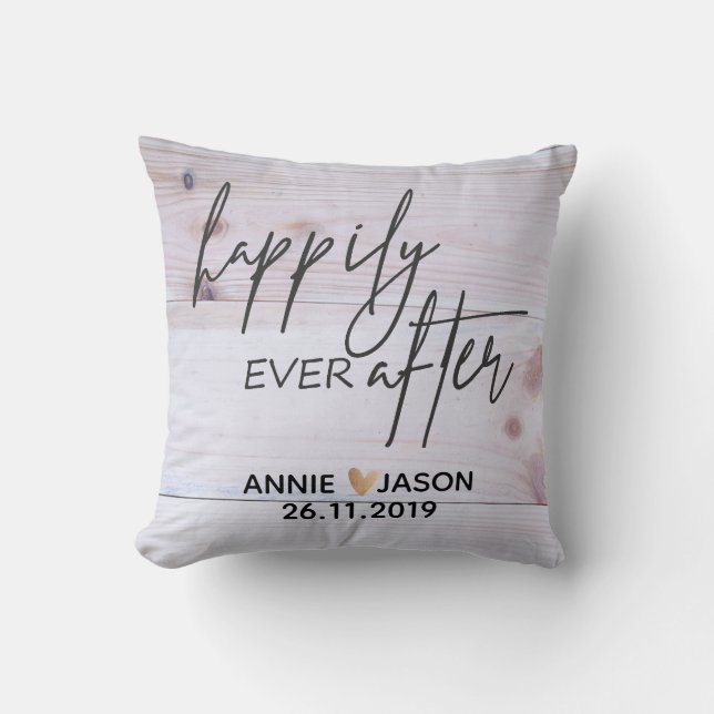 Coussin Personnalisé |Heureusement après | MARIAGE |Pilote (Recto)