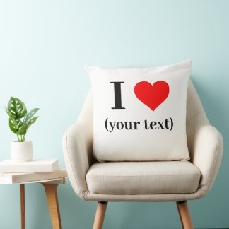 Coussin PERSONNALISÉ! I Heart Throw Pillow 20" x 20" Polye