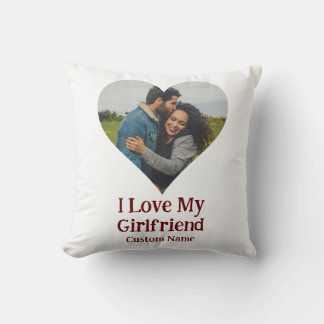 Coussin Personnalisé J'Aime Ma Fille Photo Coeur