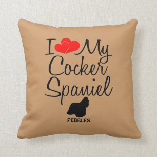 Coussin Personnalisé J'Aime Mon Cocker Spaniel