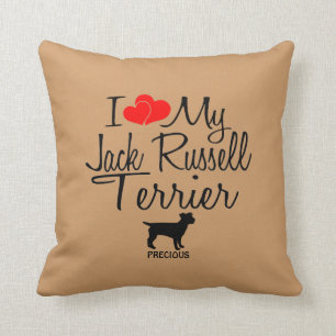 Coussin Personnalisé J'Aime Mon Jack Russell Terrier Chien