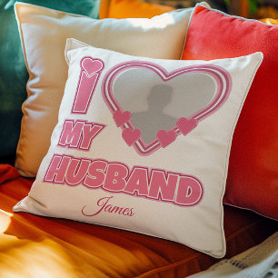 Coussin Personnalisé J'aime mon mari – Ajouter une photo e