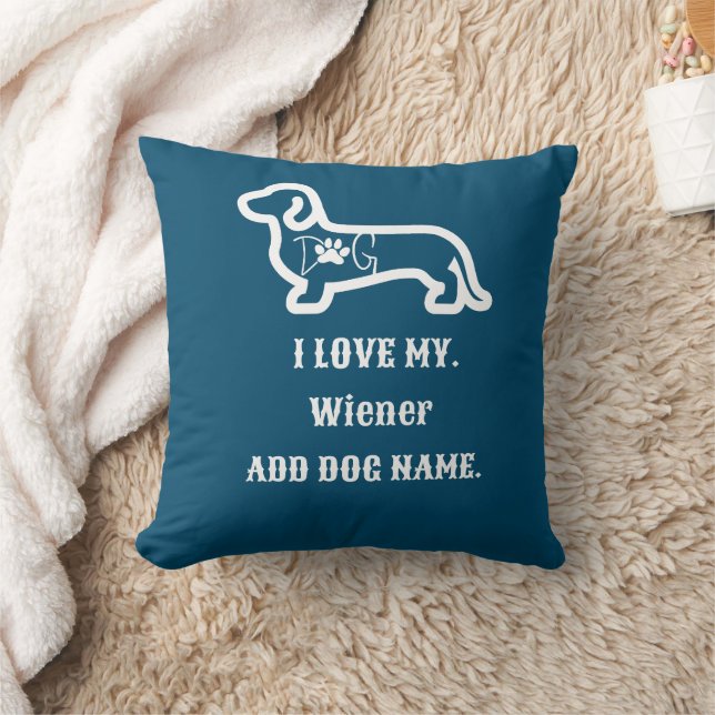 Coussin Personnalisé J'Aime Mon Wiener (Couverture)
