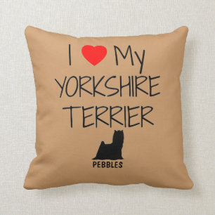 Coussin Personnalisé J'Aime Mon Yorkshire Terrier