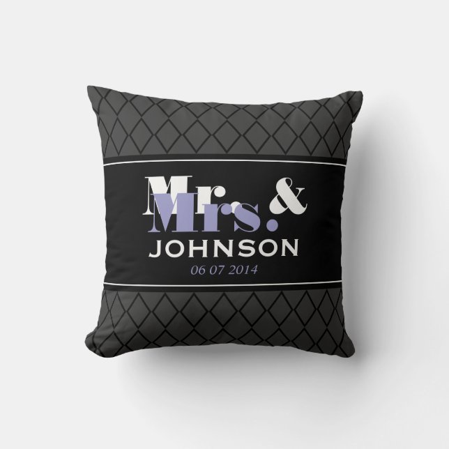 Coussin Personnalisé M. et Mme mariage lancent l'oreiller (Recto)