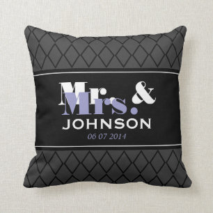 Coussin Personnalisé M. et Mme mariage lancent l'oreiller