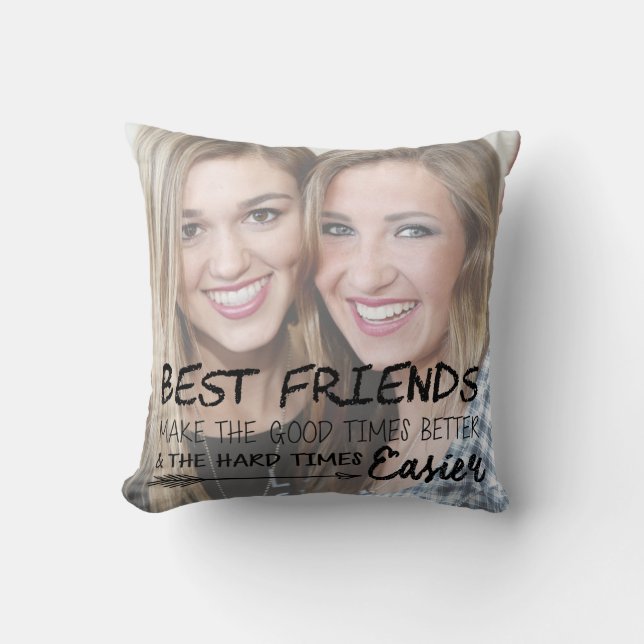 Coussin Personnalisé Meilleur Ami Photo BFF Friendship Min (Recto)