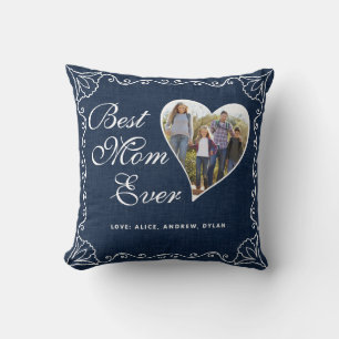 Coussin Personnalisé Meilleure maman Jamais Marine Bleu Co