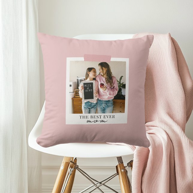 Coussin Personnalisé Meilleure Maman toujours Photom Rose (Créateur téléchargé)