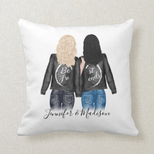 Coussin Personnalisé Meilleurs Amis Style cheveux BFF Beso