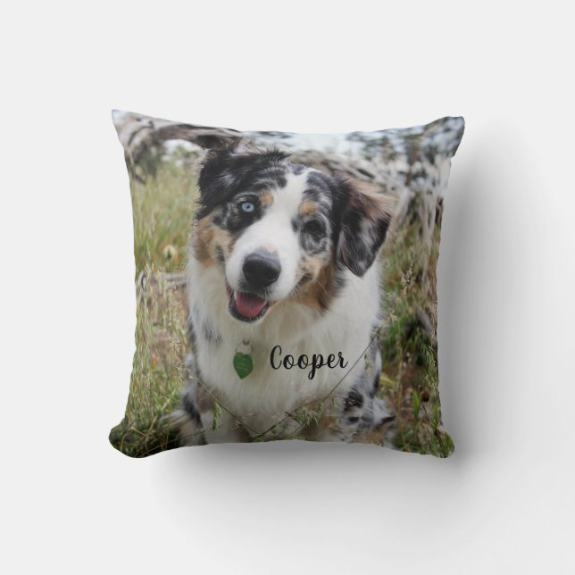 Coussin Personnalisé Merle Australian Shepherd Puppy (Recto)