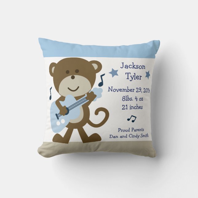 Coussin personnalisé "Monkey Rocker" (Recto)
