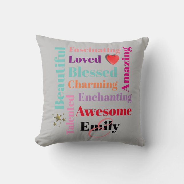 Coussin Personnalisé Nom Personnalisé Texte Personnalisé (Recto)