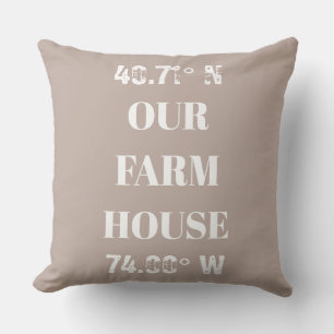 Coussin Personnalisé Notre Maison De Ferme Coordonnées Lan