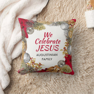 Coussin Personnalisé NOUS CÉLÉBRER JÉSUS Noël