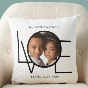 Coussin Personnalisé Nous t'aimons Papa Fête des pères pho