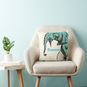 Coussin Personnalisé Nouveau bébé garçon's Room Circus Ele
