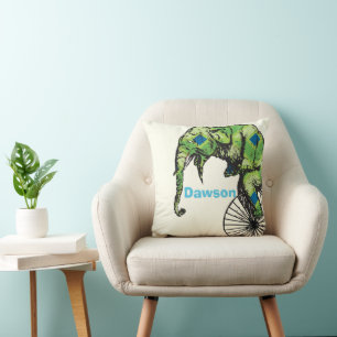 Coussin Personnalisé Nouveau bébé garçon's Room Circus Ele