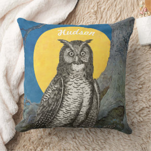 Coussin Personnalisé Nouveau bébé garçon's Room Cute Owl