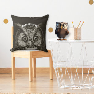 Coussin Personnalisé Nouveau bébé garçon's Room Cute Owl