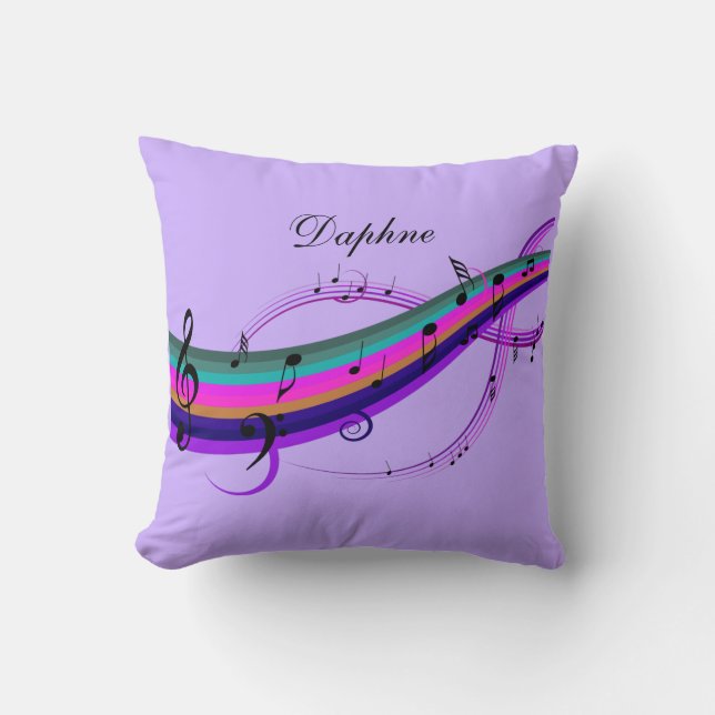 Coussin personnalisé par notes de musique (Recto)