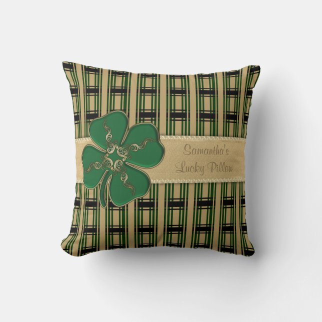 Coussin personnalisé par shamrock irlandais (Recto)