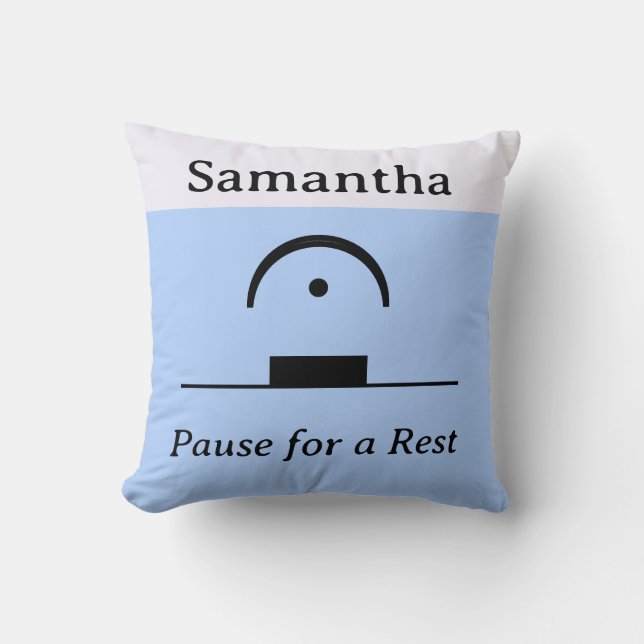 Coussin Personnalisé Pause Repos Humour musical Musique Bl (Recto)