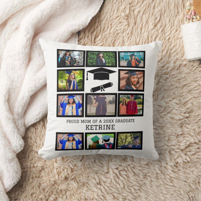 Coussin Personnalisé père fier de la diplômée 11 photo col (Couverture)
