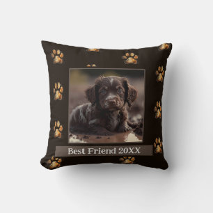 Coussin personnalisé - Photo chien - Empreintes de