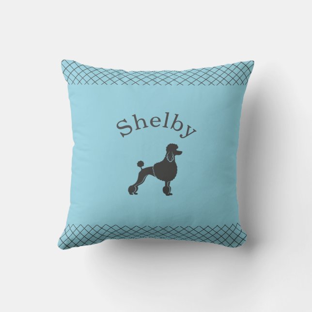 Coussin Personnalisé Poodle Bleu Pastel (Verso)