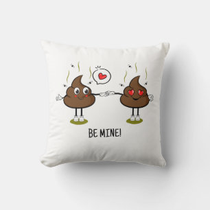 Coussin Personnalisé Poop Emoji Love Couple