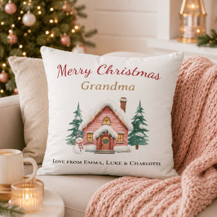 Coussin personnalisé pour grand-mère à Noël
