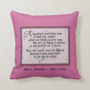 Coussin personnalisé pour le professeur, América