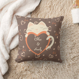 Coussin Personnalisé pour les couples mignonne Chat Saint